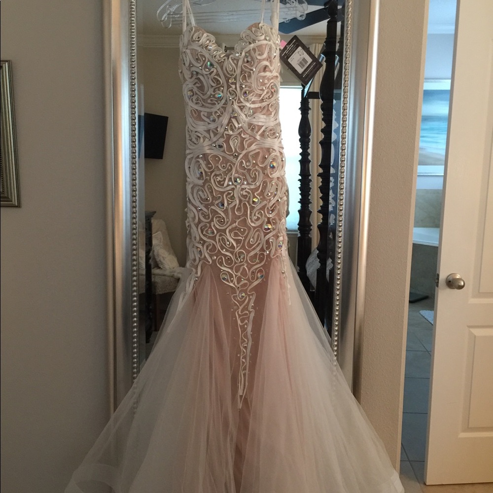 Jovani strapless mermaid gown